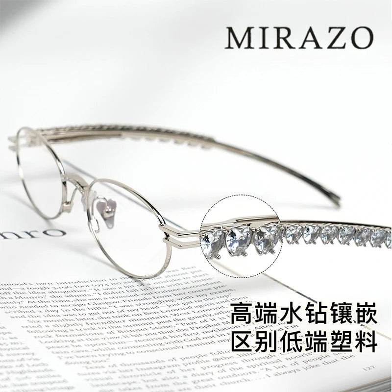 2025 GM glasses frameless polygon eyeglasses women's jewelry glasses Giltzz myopia anti-blue light frame ultra light spectacles