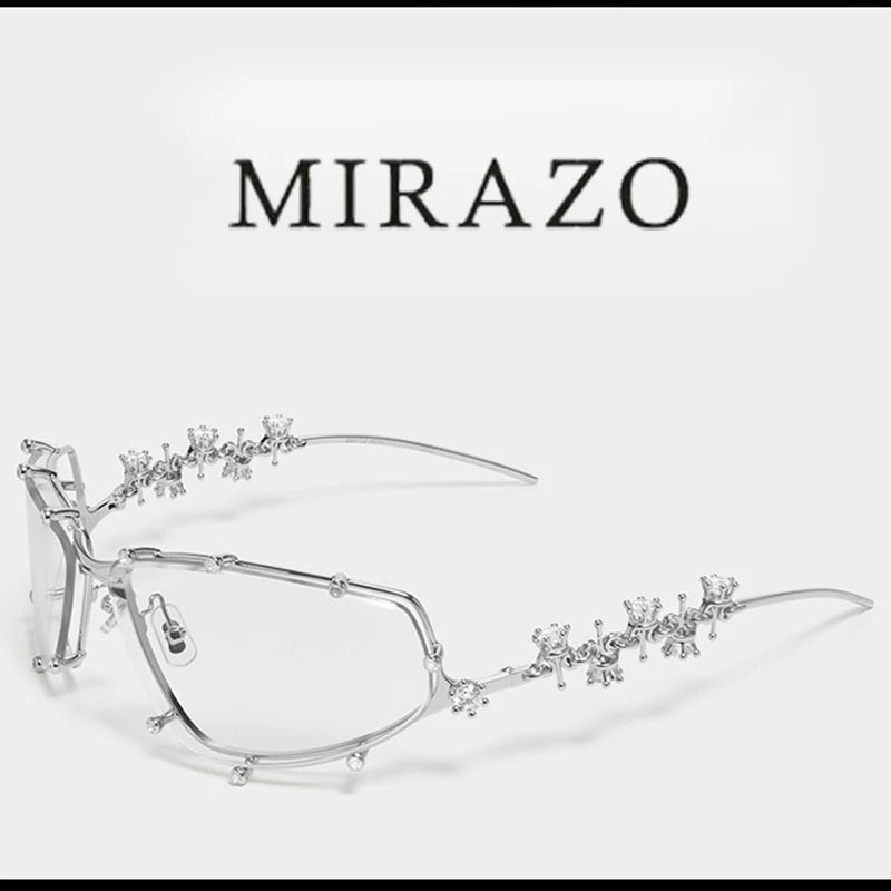 2025 GM glasses frameless polygon eyeglasses women's jewelry glasses Giltzz myopia anti-blue light frame ultra light spectacles