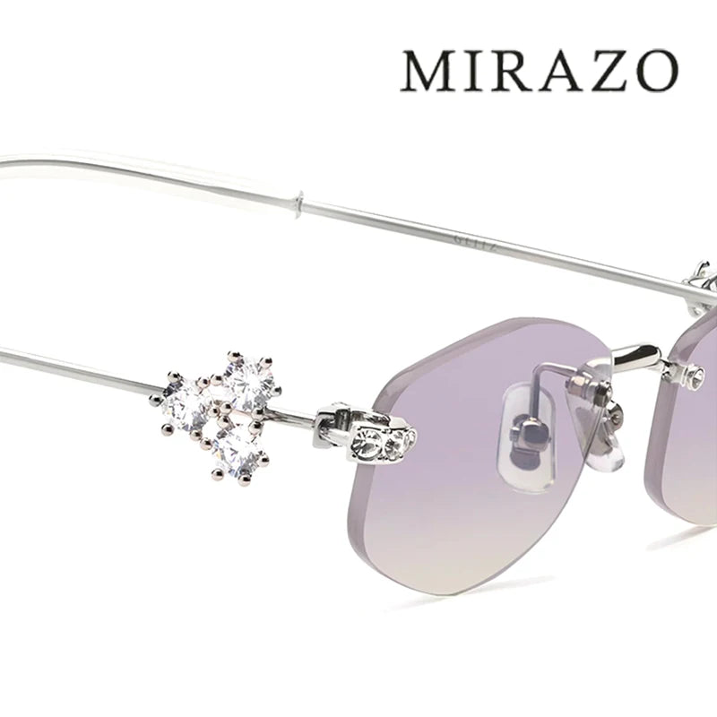 2025 GM glasses frameless polygon eyeglasses women's jewelry glasses Giltzz myopia anti-blue light frame ultra light spectacles