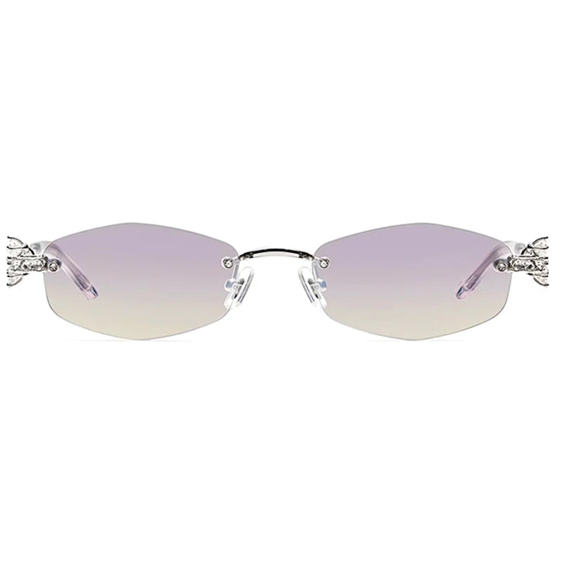 2025 GM glasses frameless polygon eyeglasses women's jewelry glasses Giltzz myopia anti-blue light frame ultra light spectacles