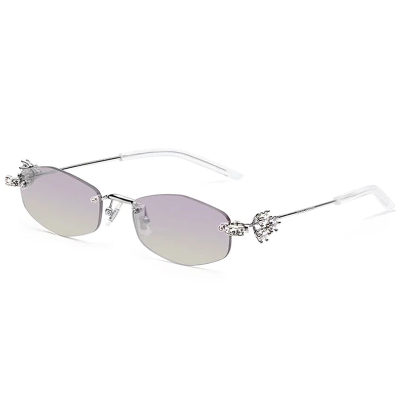 2025 GM glasses frameless polygon eyeglasses women's jewelry glasses Giltzz myopia anti-blue light frame ultra light spectacles