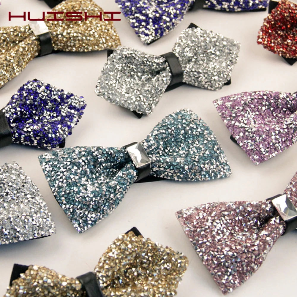 Nœud papillon rose diamant pour homme, nœud papillon strass, accessoire de mariage tendance
