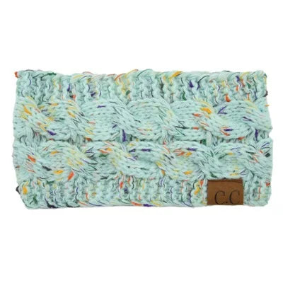 2024 Fashion Bohemia Winter Warm Knitted Headband Hair Accessories Women's CC Wool Wide Hairband Stretch Solid Hairband Headwear