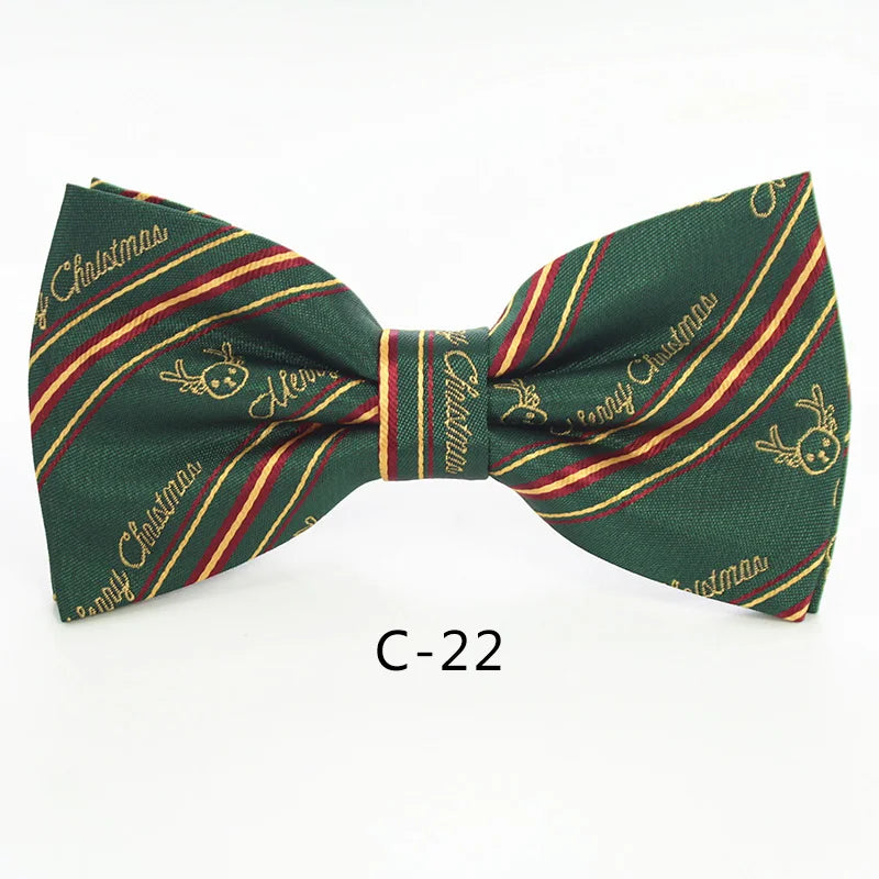 JEMYGINS Christmas Bow Ties for Mens Shirt Snowflake Christmas Tree Pattern Men Silk Bow Tie Christmas Party Gift