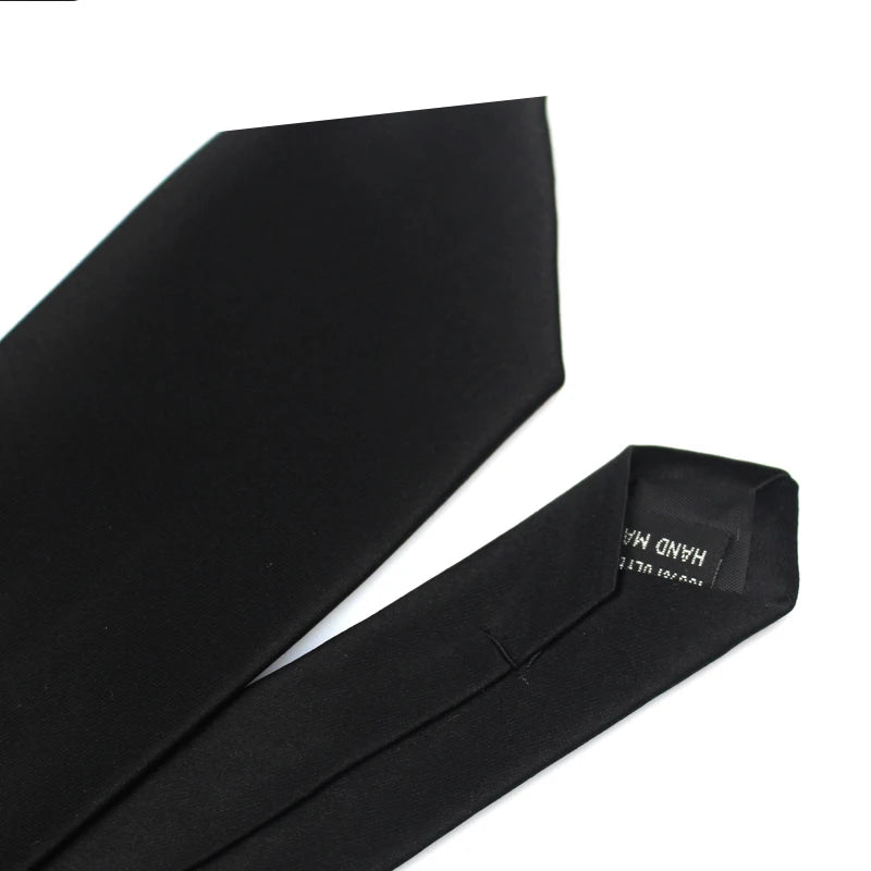 Cravates noires pour hommes et femmes, costumes décontractés, cravates unies, cravates fines pour hommes, pour affaires, mariage, cravates fines pour hommes