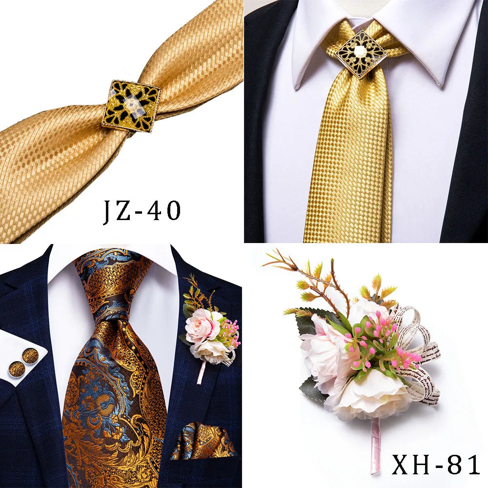 Hi-Tie Cravate de mariage en soie pour homme, motif cachemire, couleur unie, rose, corail, design tendance, qualité, mouchoir, bouton de manchette, fête d'affaires