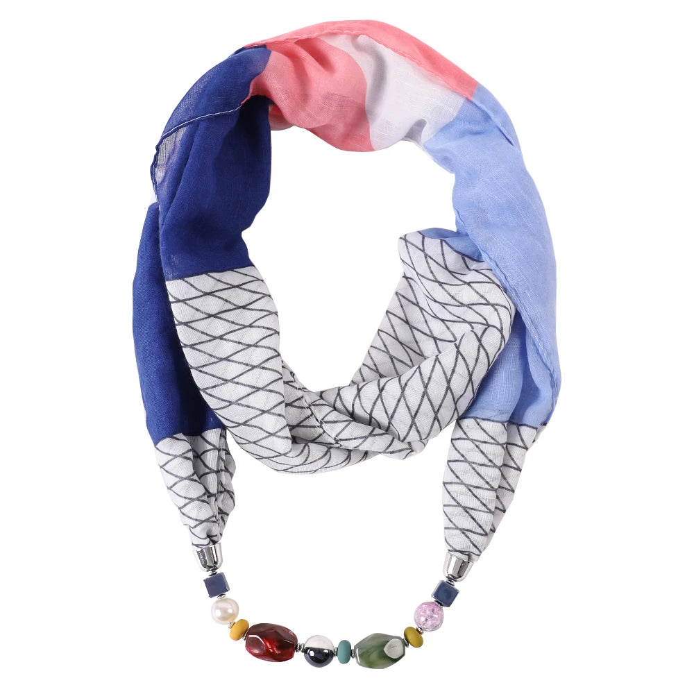 RUNMEIFA solid color Jewelry Statement Necklace Pendant Scarf Women Bohemia Neckerchief Foulard Femme Accessories Hijab Stores