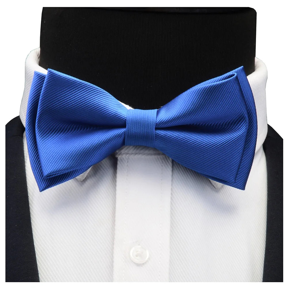 Ensemble de nœuds papillon solides de différentes tailles, haut et bas, nœud papillon uni pour homme, mouchoir, boutons de manchette, coffret cadeau pour hommes, cravates de mode de mariage