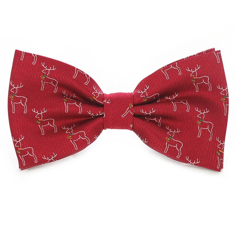 JEMYGINS Christmas Bow Ties for Mens Shirt Snowflake Christmas Tree Pattern Men Silk Bow Tie Christmas Party Gift