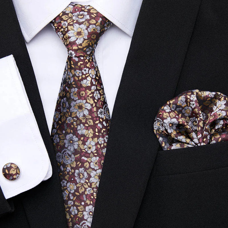 Newest style Green Tie For Men Holiday Present Tie Pocket Squares Set Necktie Striped Wedding Accessories Man
