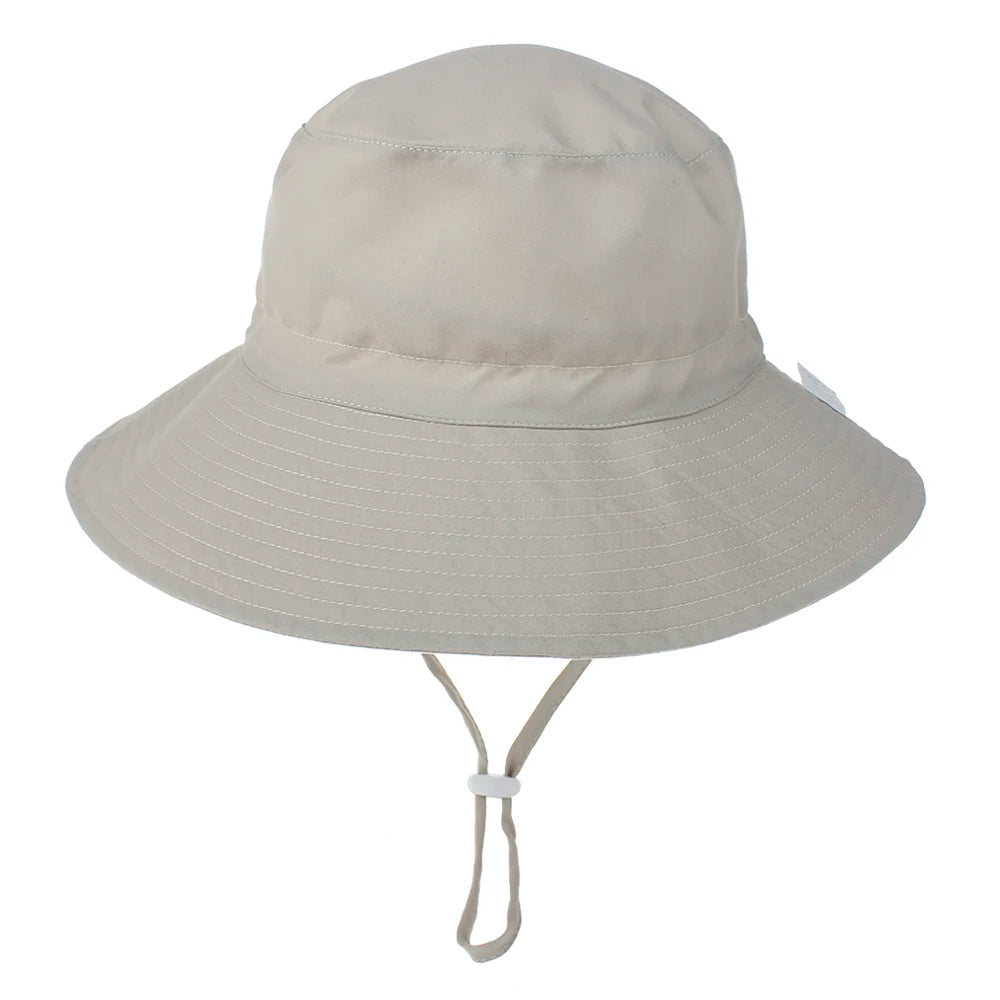 Girls Boys Outdoor Anti UV Beach Cap Summer Baby Sun Hat Swimming Hat Kids Bucket Cap with Adjustable Chin Strap 0-8 Years