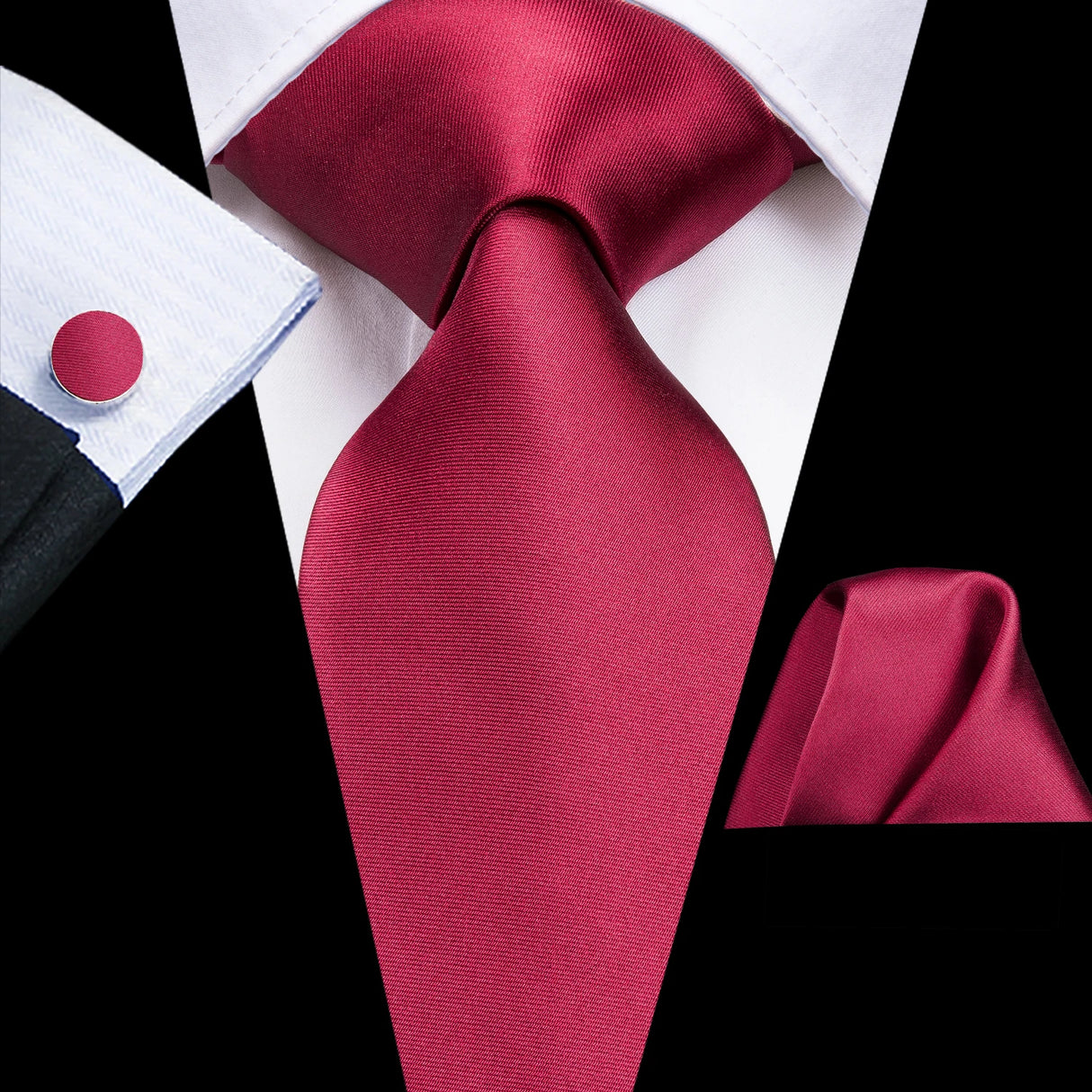 Hi-Tie Coffret cadeau cravate homme vin rouge bordeaux cachemire soie mariage cravate pour homme design tendance qualité mouchoir boutons de manchette livraison directe