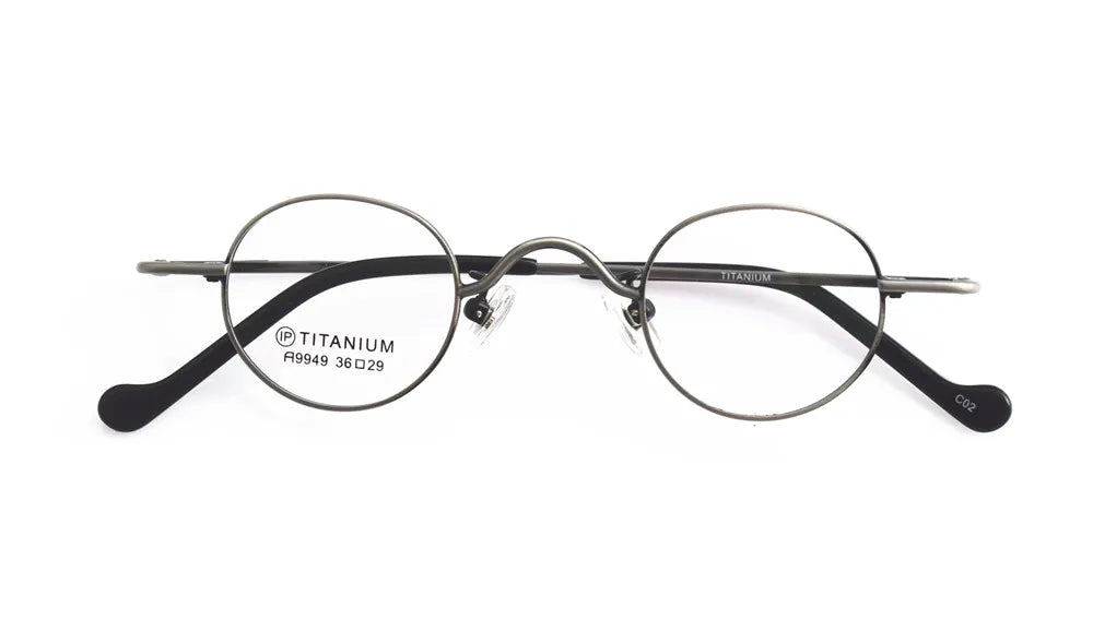 Titanium Glasses Super Small Oval Full Rim Eyeglass Frames Men Women Optical Prescription Lightweight Earwear