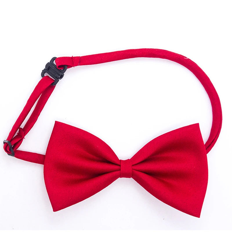 Black Neck Tiebow for Boys Girls Toddler Adjustable Solid Bow Tie Party Wedding Children's Accessories Not Afraid of Creases