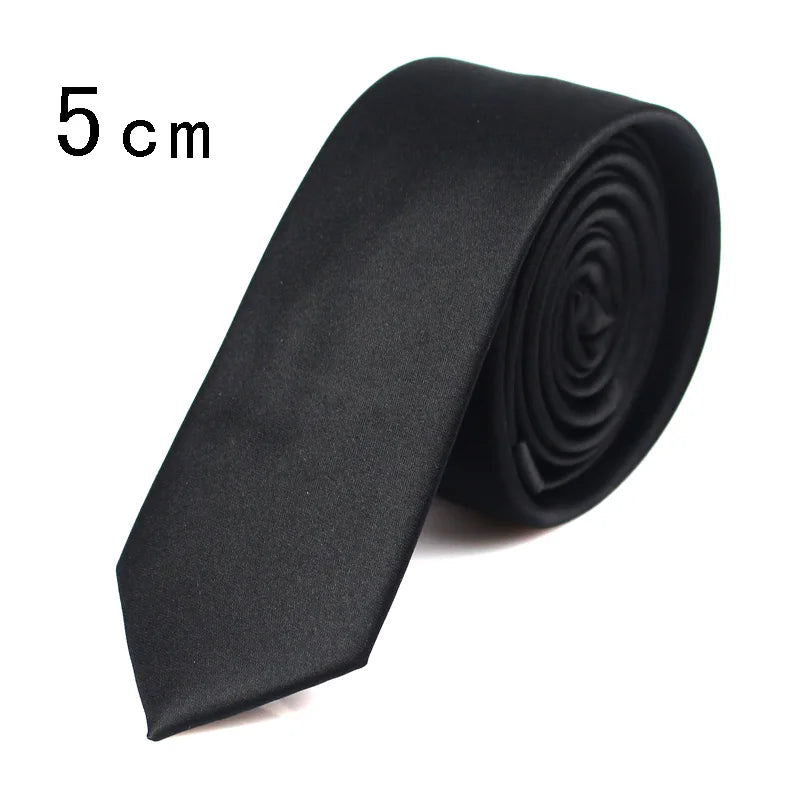 Cravates noires pour hommes et femmes, costumes décontractés, cravates unies, cravates fines pour hommes, pour affaires, mariage, cravates fines pour hommes