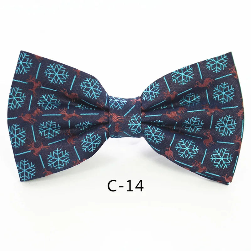 JEMYGINS Christmas Bow Ties for Mens Shirt Snowflake Christmas Tree Pattern Men Silk Bow Tie Christmas Party Gift