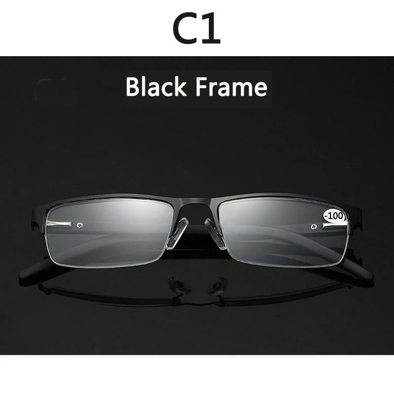 BOYSEEN Titanium alloy Nearsighted Glasses Non spherical 12 Layer Coated Minus lenses Business Myopia Eyeglasses -0.5 -1.0 -1.25