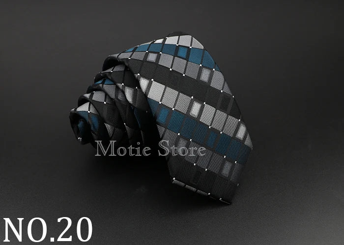 Cravate tissée jacquard pour homme, classique, à carreaux, rayée, en polyester, tendance, pour mariage, affaires, fête, costume, robe, cadeau