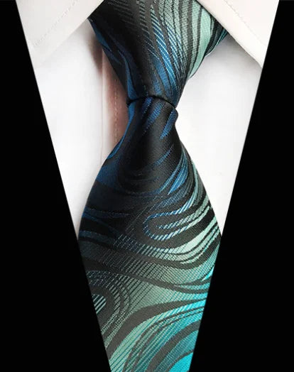 Corbatas de seda tejidas en jacquard con diseño de cachemira a cuadros para hombre, corbatas de 8 cm a rayas para trajes de negocios, bodas y fiestas.