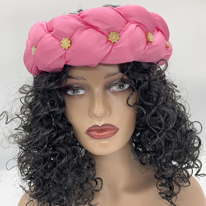 Latest Exaggerated Satin Twist Braids Headband Handmade African Headtie Nigerian Wedding Gele Women Turbans Ladies Head Wraps