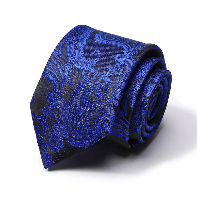 48Colors Classic 7.5cm Tie for Men Silk Tie Luxury Striped Slim Ties for Men Suit Cravat Wedding Party Gravatas