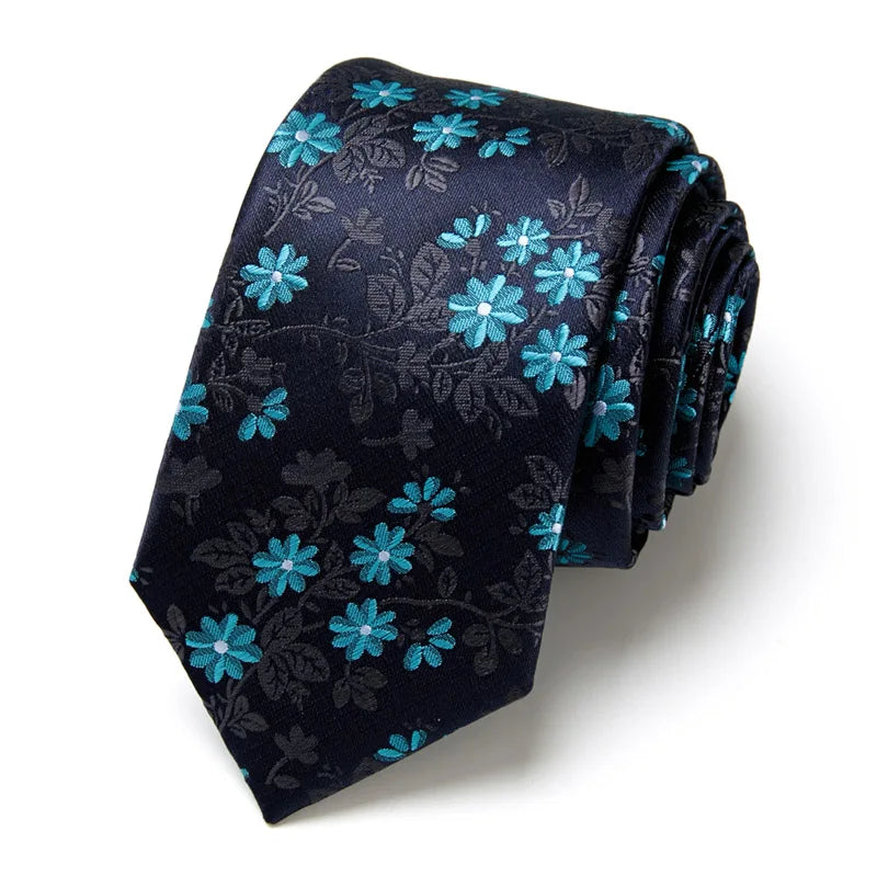 48Colors Classic 7.5cm Tie for Men Silk Tie Luxury Striped Slim Ties for Men Suit Cravat Wedding Party Gravatas
