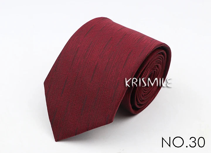 Nouvelle cravate classique à rayures et pois pour homme, jacquard, 7 cm, en polyester, étroite, slim, pour mariage, marié, affaires, costume, chemise, cadeau