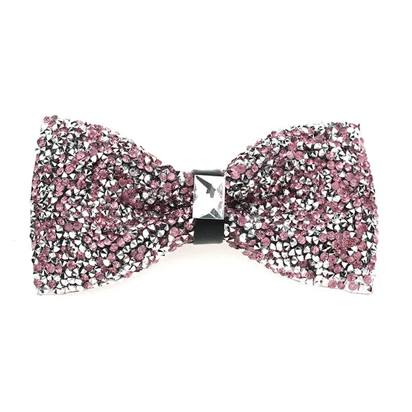Nœud papillon rose diamant pour homme, nœud papillon strass, accessoire de mariage tendance