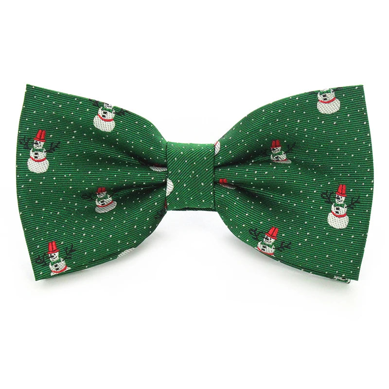 JEMYGINS Christmas Bow Ties for Mens Shirt Snowflake Christmas Tree Pattern Men Silk Bow Tie Christmas Party Gift