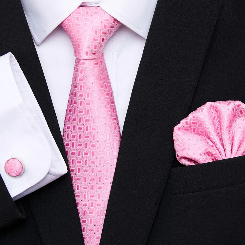 Newest style Green Tie For Men Holiday Present Tie Pocket Squares Set Necktie Striped Wedding Accessories Man