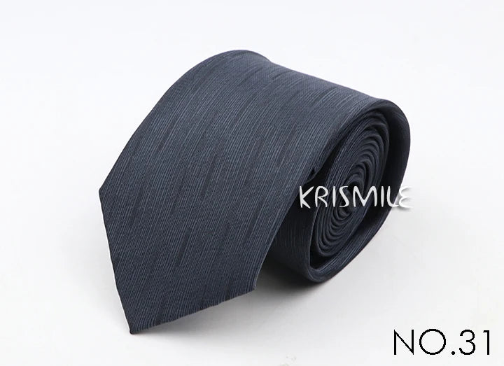 Nouvelle cravate classique à rayures et pois pour homme, jacquard, 7 cm, en polyester, étroite, slim, pour mariage, marié, affaires, costume, chemise, cadeau