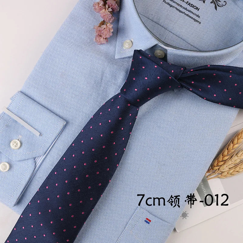 Corbata Hombre corbata 7cm cravates pour hommes de luxe rayures bleues cravate affaires Corbatas Para Hombre Mariage cadeau chemise accessoires