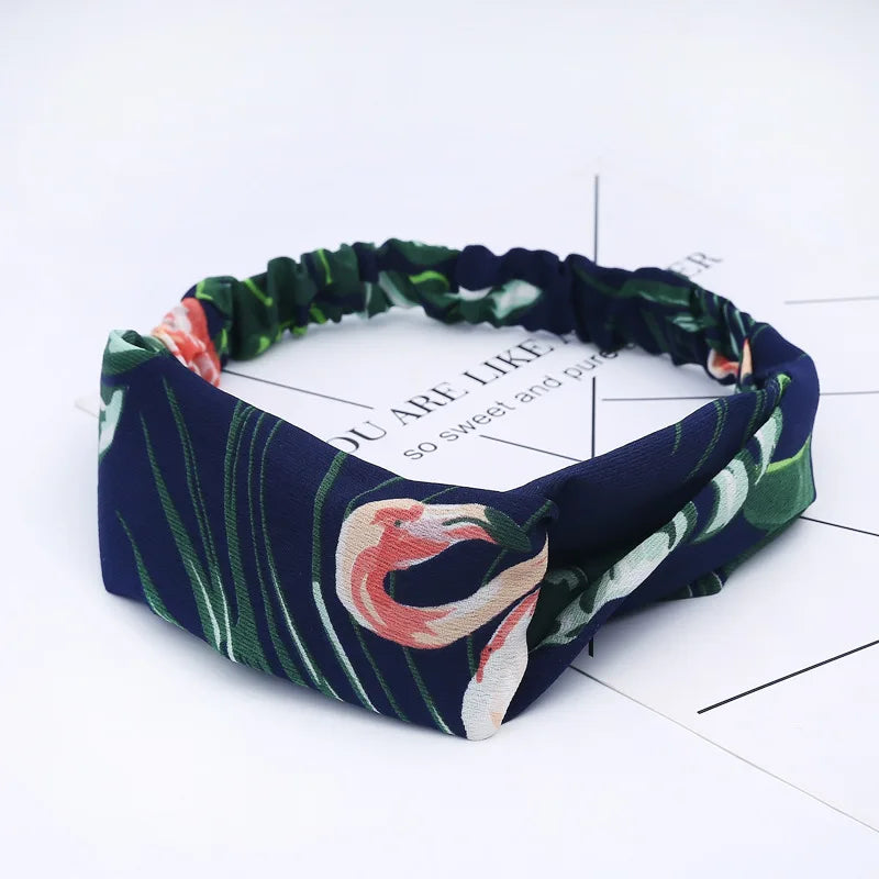2020 Fashion Bohemian Headband Print Hairbands For Women Girls Vintage Cross Knot Turban Bandanas Headwear Hair Accessories