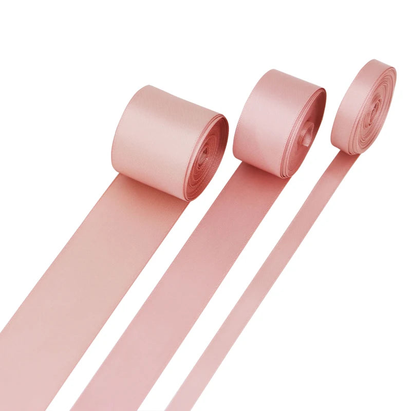 (10 meters) Pink Meat Double Face Satin ribbon polyester High Quality wholesale Christmas lace Ribbons