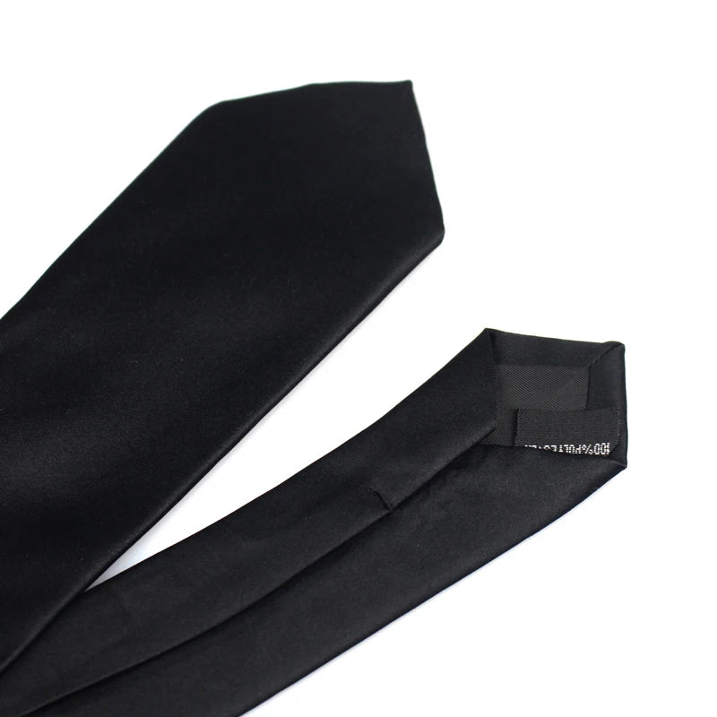 Cravates noires pour hommes et femmes, costumes décontractés, cravates unies, cravates fines pour hommes, pour affaires, mariage, cravates fines pour hommes