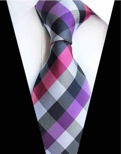 Corbatas de seda tejidas en jacquard con diseño de cachemira a cuadros para hombre, corbatas de 8 cm a rayas para trajes de negocios, bodas y fiestas.