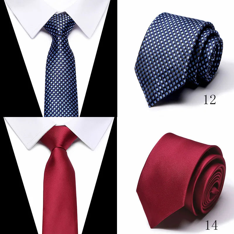 48Colors Classic 7.5cm Tie for Men Silk Tie Luxury Striped Slim Ties for Men Suit Cravat Wedding Party Gravatas