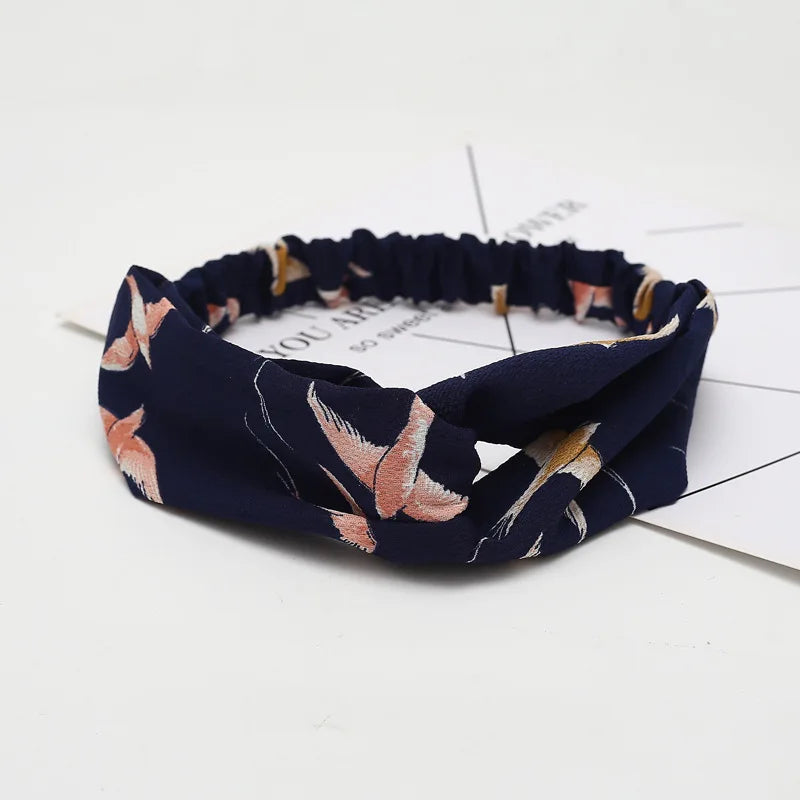 2020 Fashion Bohemian Headband Print Hairbands For Women Girls Vintage Cross Knot Turban Bandanas Headwear Hair Accessories