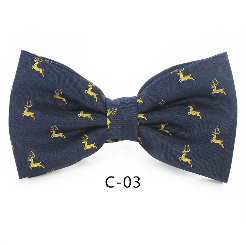 JEMYGINS Christmas Bow Ties for Mens Shirt Snowflake Christmas Tree Pattern Men Silk Bow Tie Christmas Party Gift