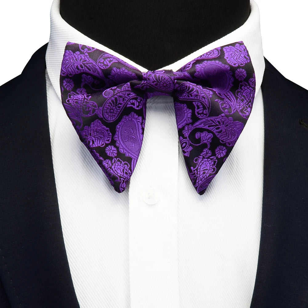 GUSLESON Fashion Paisley Bow Tie For Men Women Classic Big Bowtie For Party Wedding Bowknot Adult Mens Bowties Cravats Red Tie