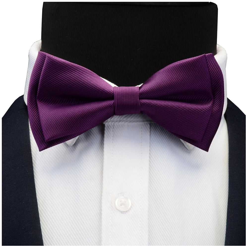 Ensemble de nœuds papillon solides de différentes tailles, haut et bas, nœud papillon uni pour homme, mouchoir, boutons de manchette, coffret cadeau pour hommes, cravates de mode de mariage