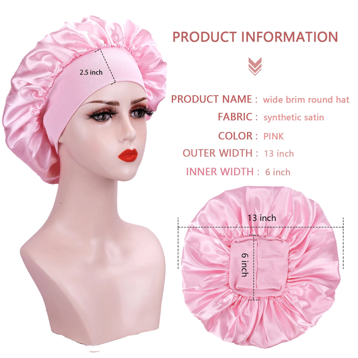 Bonnet de nuit en soie pour femme, noir, rose, violet, avec boucles naturelles bouclées, élastique large et souple, réglable