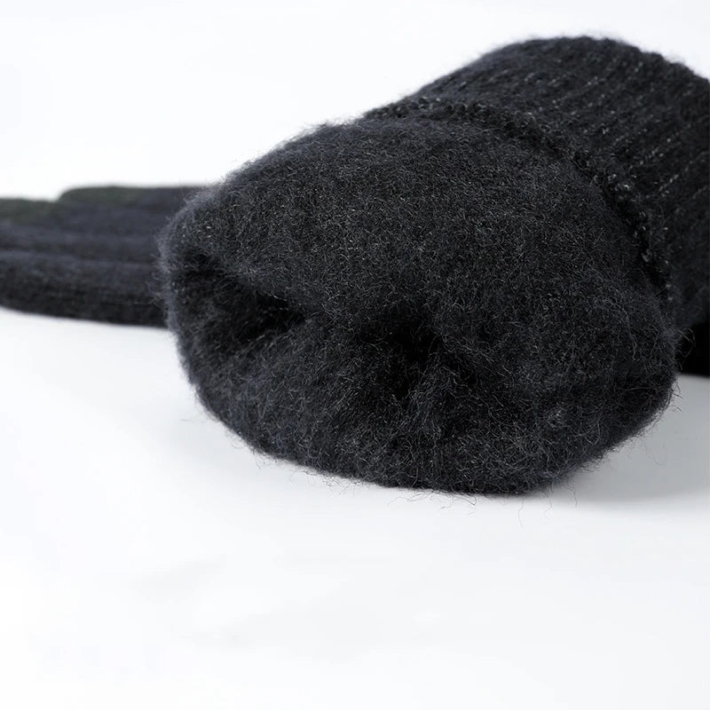 Herren Winter Warme Arctic Fleece Strickhandschuhe Touchscreen Warme Anti-Rutsch-Reithandschuhe am Handgelenk Winddichte hochelastische Wollhandschuhe Damen