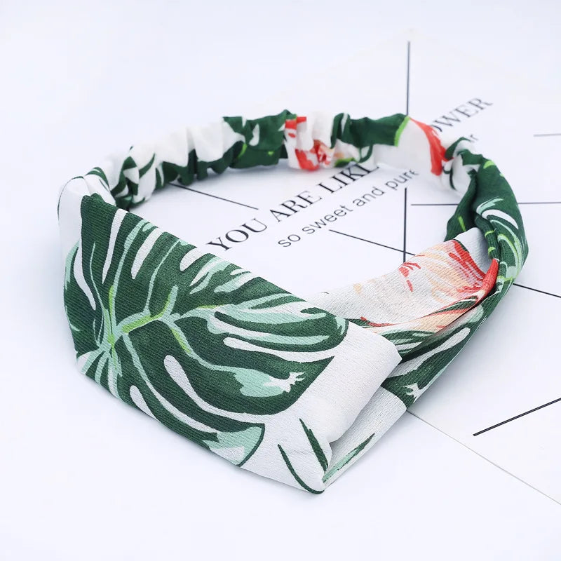 2020 Fashion Bohemian Headband Print Hairbands For Women Girls Vintage Cross Knot Turban Bandanas Headwear Hair Accessories