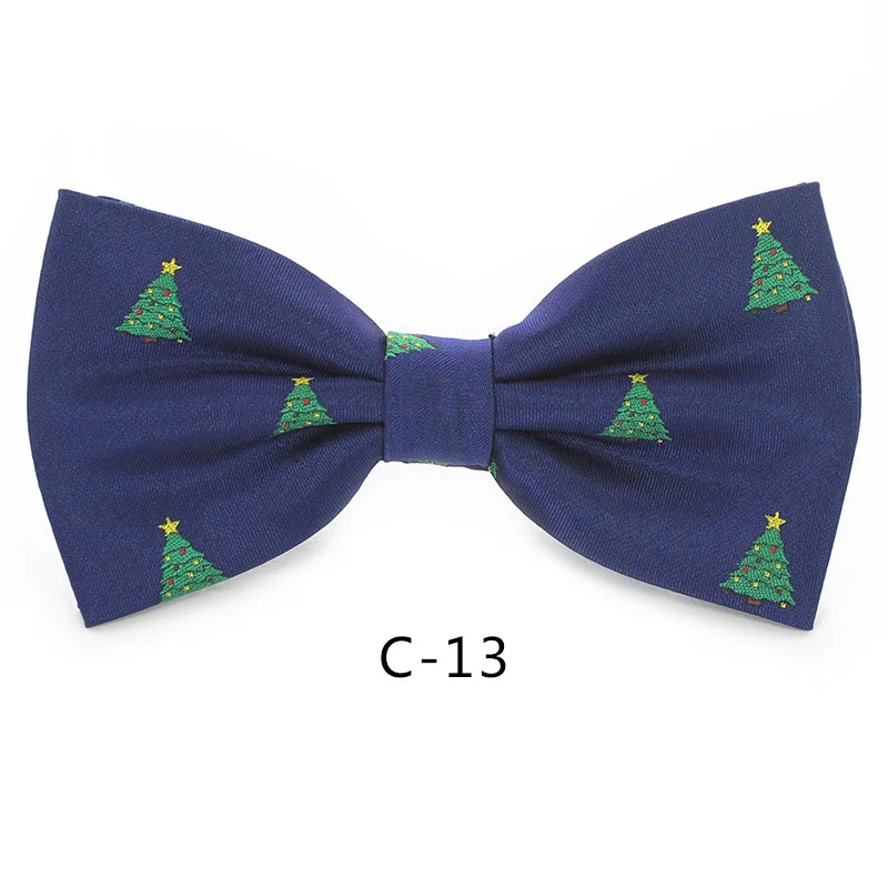JEMYGINS Christmas Bow Ties for Mens Shirt Snowflake Christmas Tree Pattern Men Silk Bow Tie Christmas Party Gift