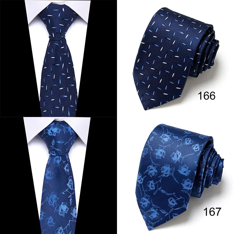 48Colors Classic 7.5cm Tie for Men Silk Tie Luxury Striped Slim Ties for Men Suit Cravat Wedding Party Gravatas