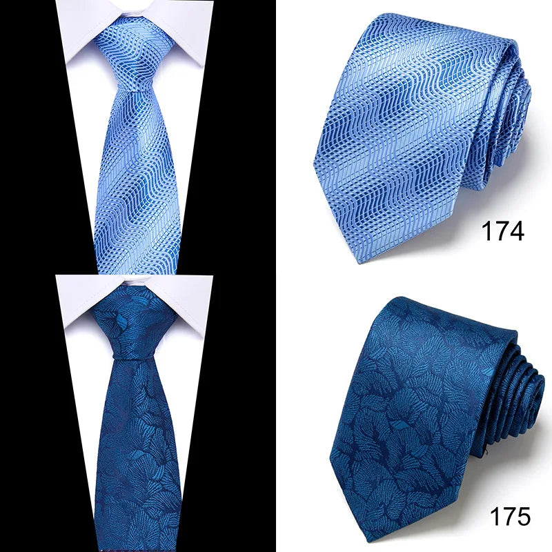 48Colors Classic 7.5cm Tie for Men Silk Tie Luxury Striped Slim Ties for Men Suit Cravat Wedding Party Gravatas