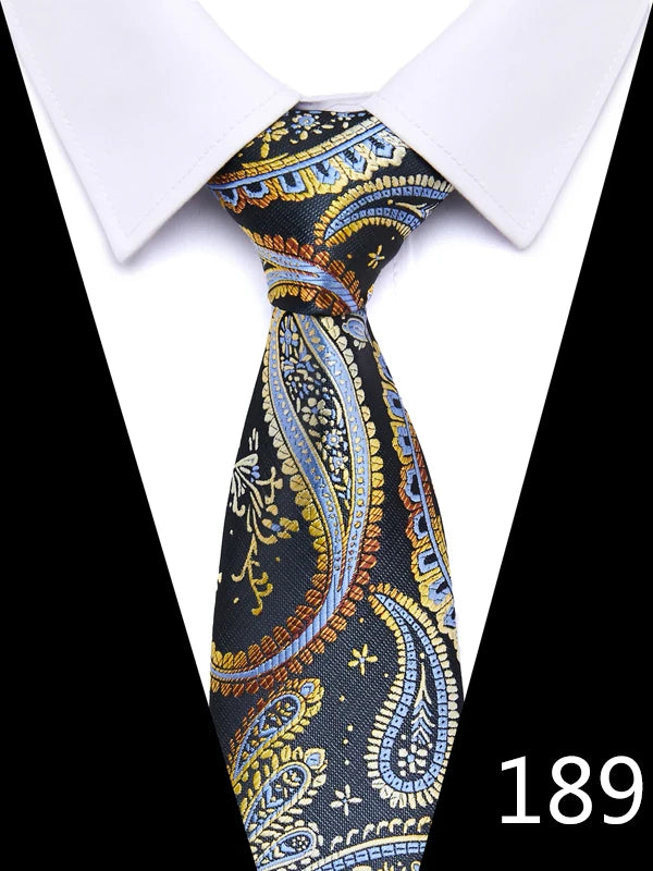 Cravate homme 7,5 cm, style nouveau, bleu, vert et orange, motif cachemire, motif floral, pour mariage, travail