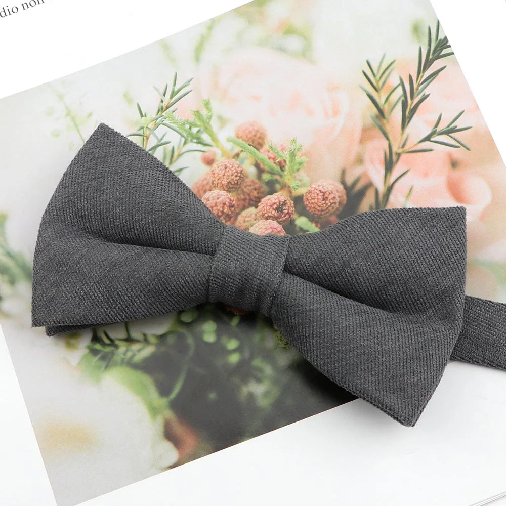 Mens Super Soft Downy Suede Parent-Child Bowtie Set Macarons Solid Color Classic Design Cute Butterfly Red Green Blue Pink Tie