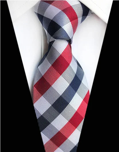 Corbatas de seda tejidas en jacquard con diseño de cachemira a cuadros para hombre, corbatas de 8 cm a rayas para trajes de negocios, bodas y fiestas.